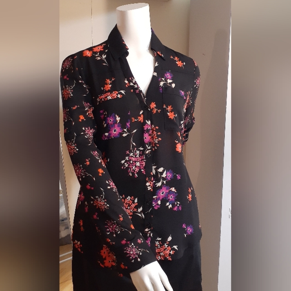 Express Floral Crepe Blouse